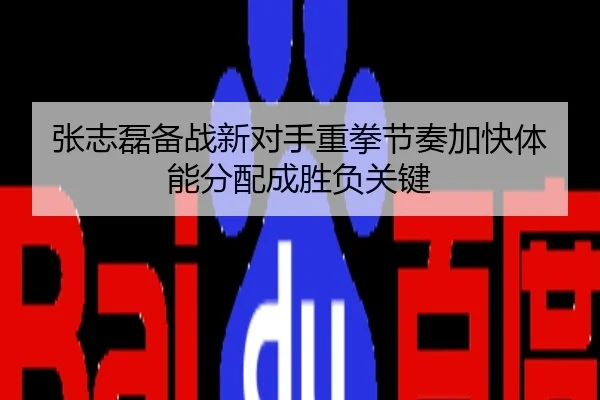 张志磊备战新对手重拳节奏加快体能分配成胜负关键